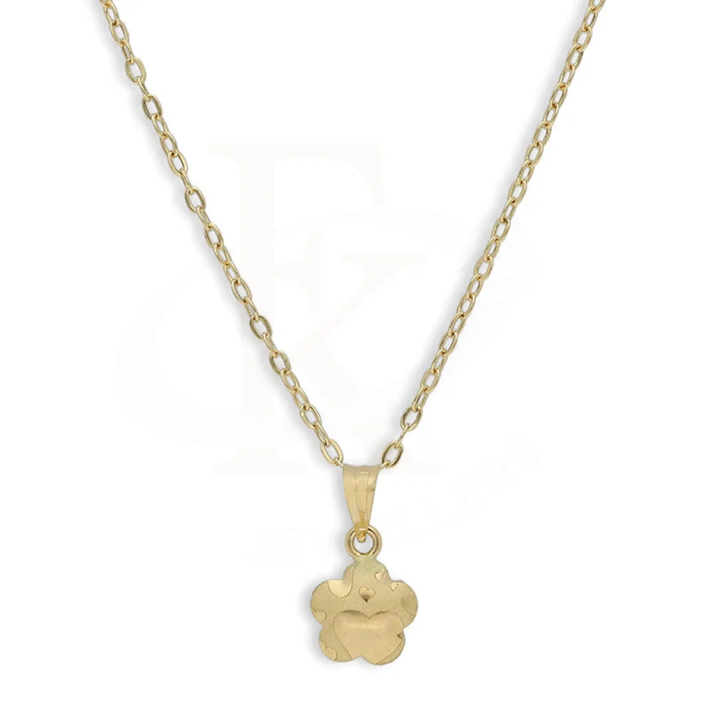 Gold Necklace (Chain With Flower Shaped Pendant) 18Kt - Fkjnkl18K8557 Necklaces