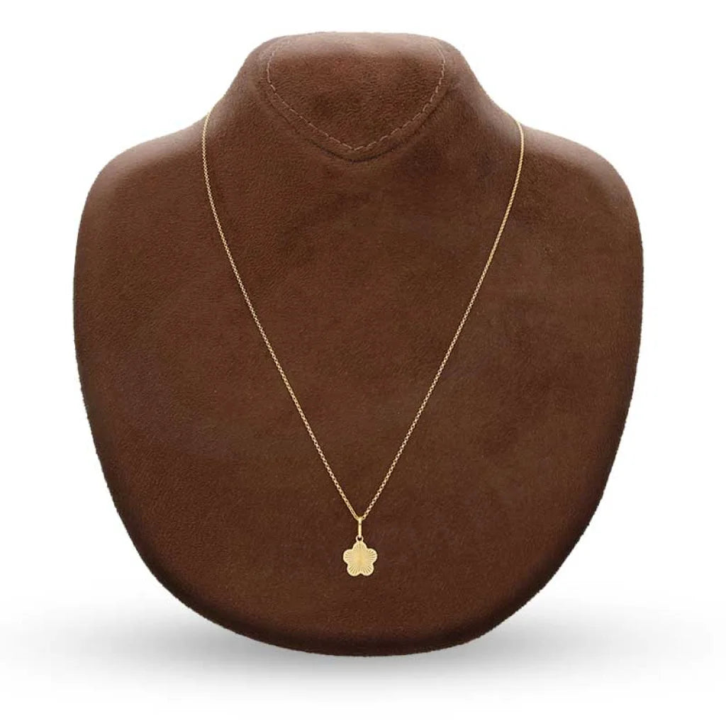 Gold Necklace (Chain With Flower Shaped Pendant) 21Kt - Fkjnkl21K3070 Necklaces