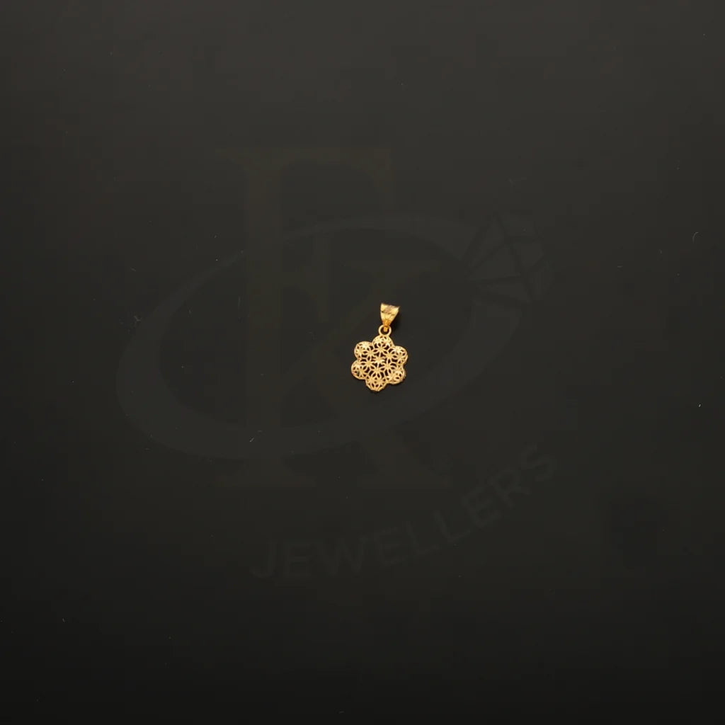 Gold Necklace (Chain With Flower Shaped Pendant) 21Kt - Fkjnkl21K3076 Necklaces