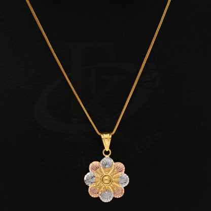 Gold Necklace (Chain With Flower Shaped Pendant) 21Kt - Fkjnkl21K8559 Necklaces