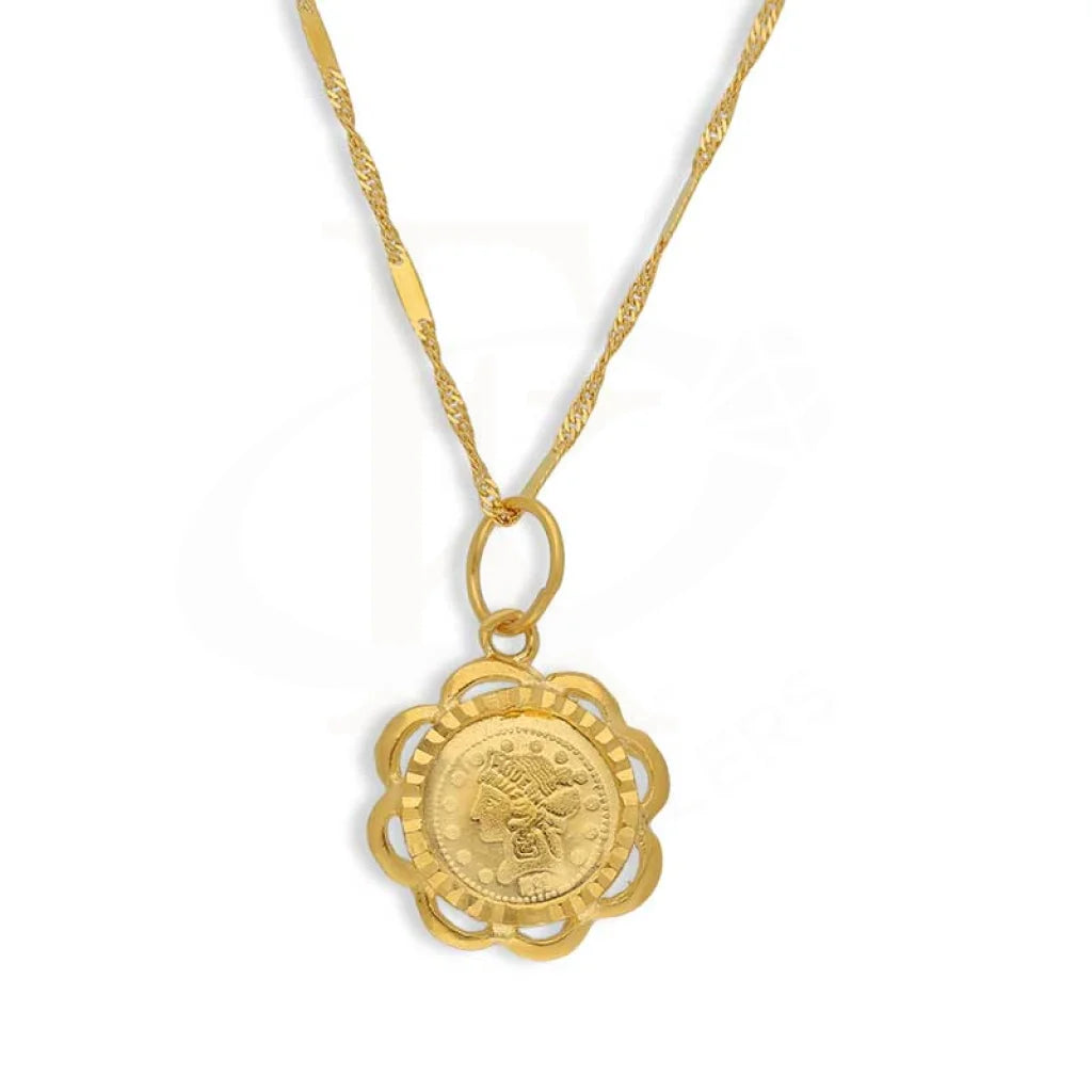 Gold Necklace (Chain With Flower Shaped Pendant) 22Kt - Fkjnkl22K3032 Necklaces