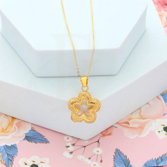 Gold Classic Flower Star Necklace 21Kt - Fkjnkl21Km8205 Necklaces