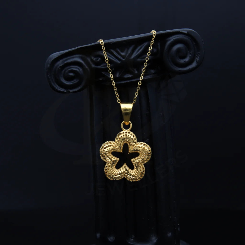 Gold Classic Flower Star Necklace 21Kt - Fkjnkl21Km8205 Necklaces