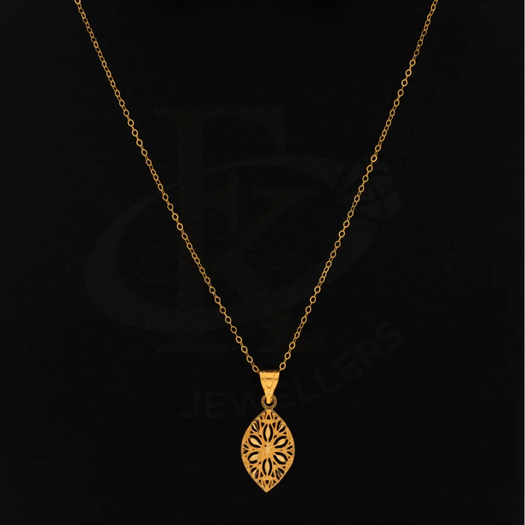 Gold Necklace (Chain With Flowercut Pendant) 21Kt - Fkjnkl21Km8401 Necklaces