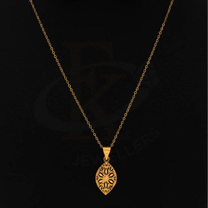 Gold Necklace (Chain With Flowercut Pendant) 21Kt - Fkjnkl21Km8401 Necklaces