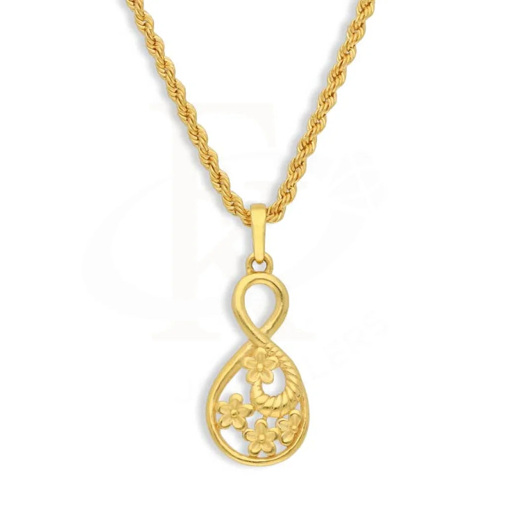 Gold Necklace (Chain With Flowers Pendant) 22Kt - Fkjnkl22K2782 Necklaces