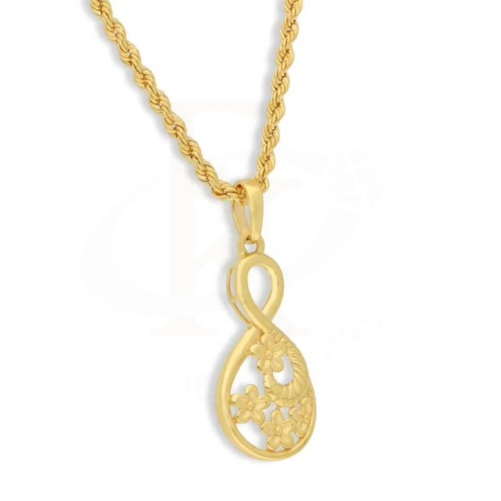 Gold Necklace (Chain With Flowers Pendant) 22Kt - Fkjnkl22K2782 Necklaces