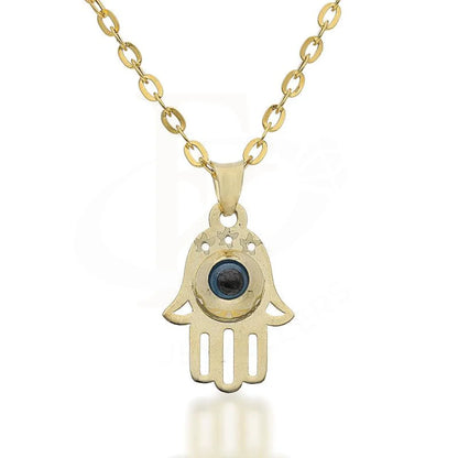 Gold Necklace (Chain With Hamsa Hand Pendant) 18Kt - Fkjnkl1678 Necklaces