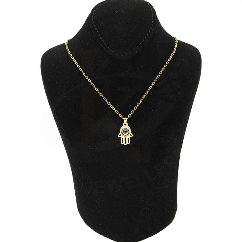 Gold Necklace (Chain With Hamsa Hand Pendant) 18Kt - Fkjnkl1678 Necklaces