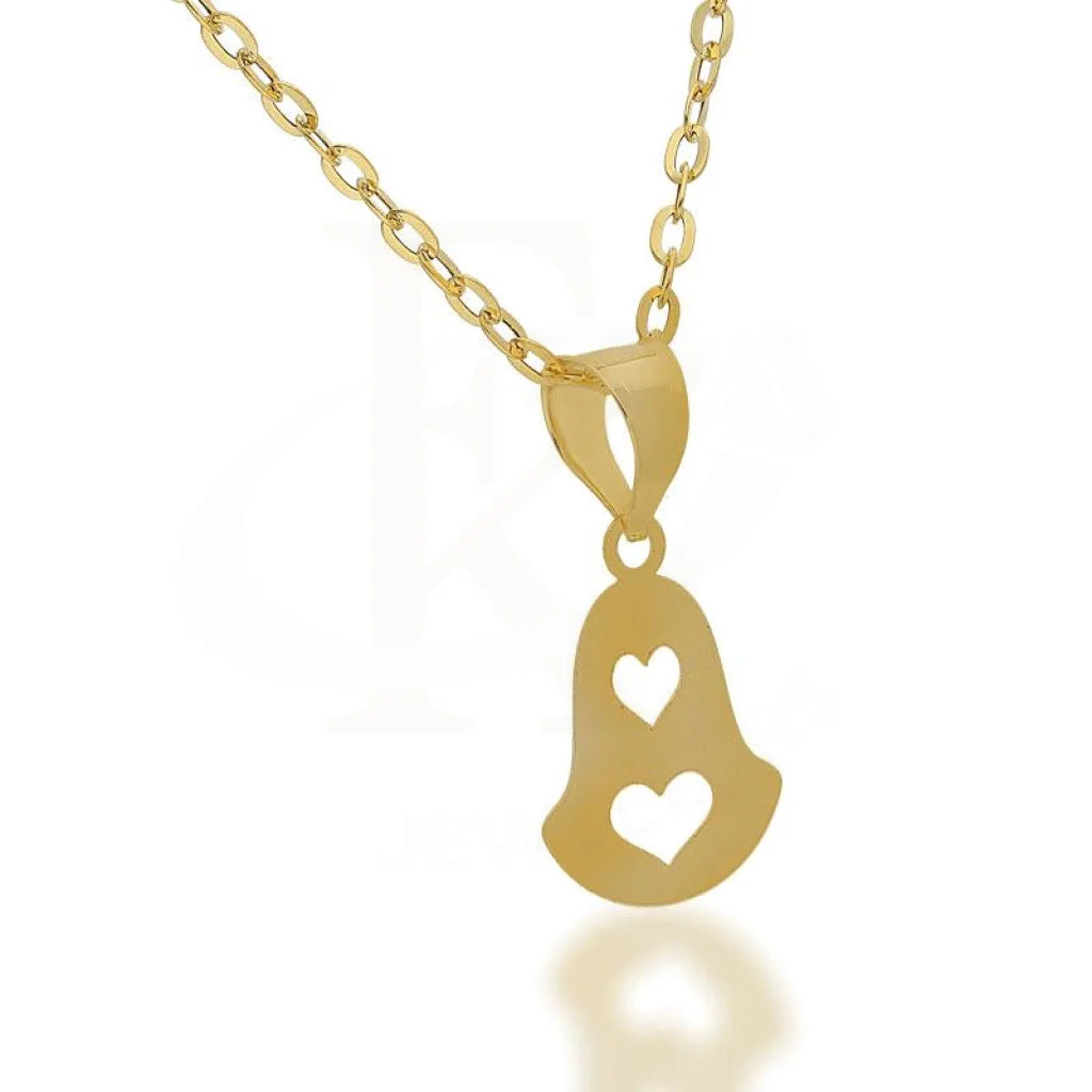 Gold Necklace (Chain With Heart Bell Pendant) 18Kt - Fkjnkl18K2080 Necklaces