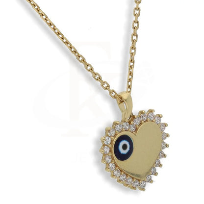 Gold Necklace (Chain With Heart Evil Eye Pendant) 18Kt - Fkjnkl1758 Necklaces