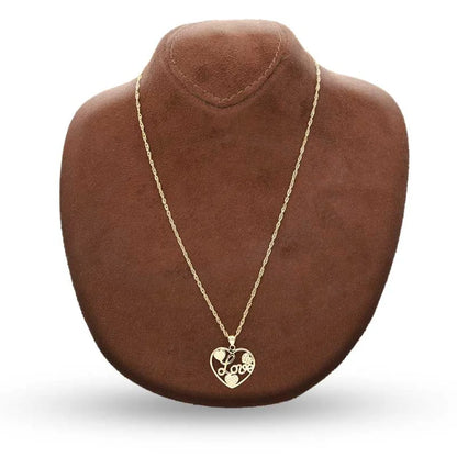 Gold Necklace (Chain With Heart Love Pendant) 18Kt - Fkjnkl18K3089 Necklaces