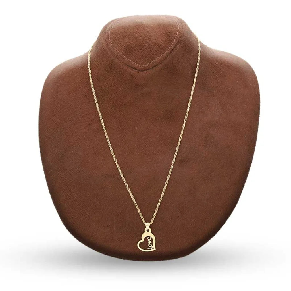 Gold Necklace (Chain With Heart Love Pendant) 18Kt - Fkjnkl18K3091 Necklaces