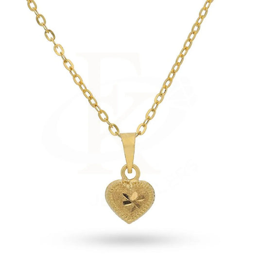 Gold Necklace (Chain With Heart Pendant) 18Kt - Fkjnkl1215 Necklaces