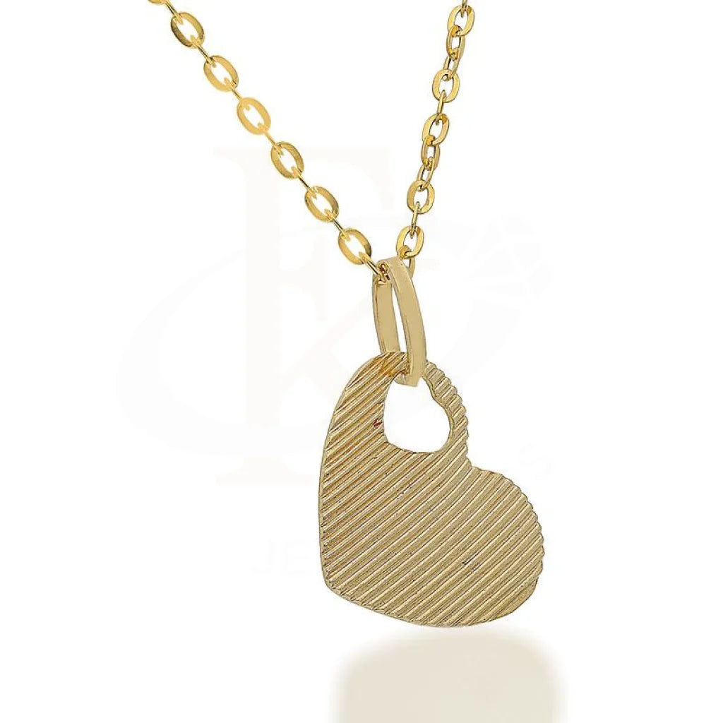 Gold Necklace (Chain With Heart Pendant) 18Kt - Fkjnkl1699 Necklaces