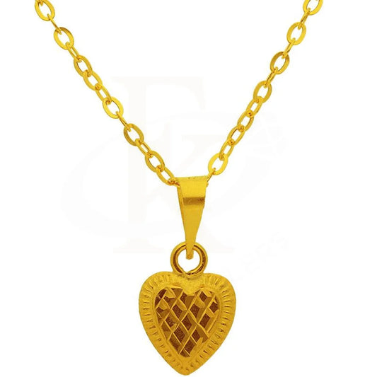 Gold Necklace (Chain With Heart Pendant) 18Kt - Fkjnkl1710 Necklaces