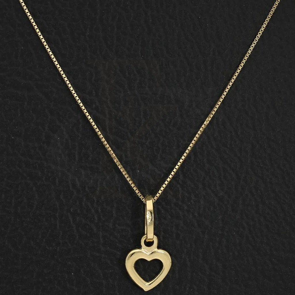 Gold Necklace (Chain With Heart Pendant) 18K - Fkjnkl18K2577 Necklaces