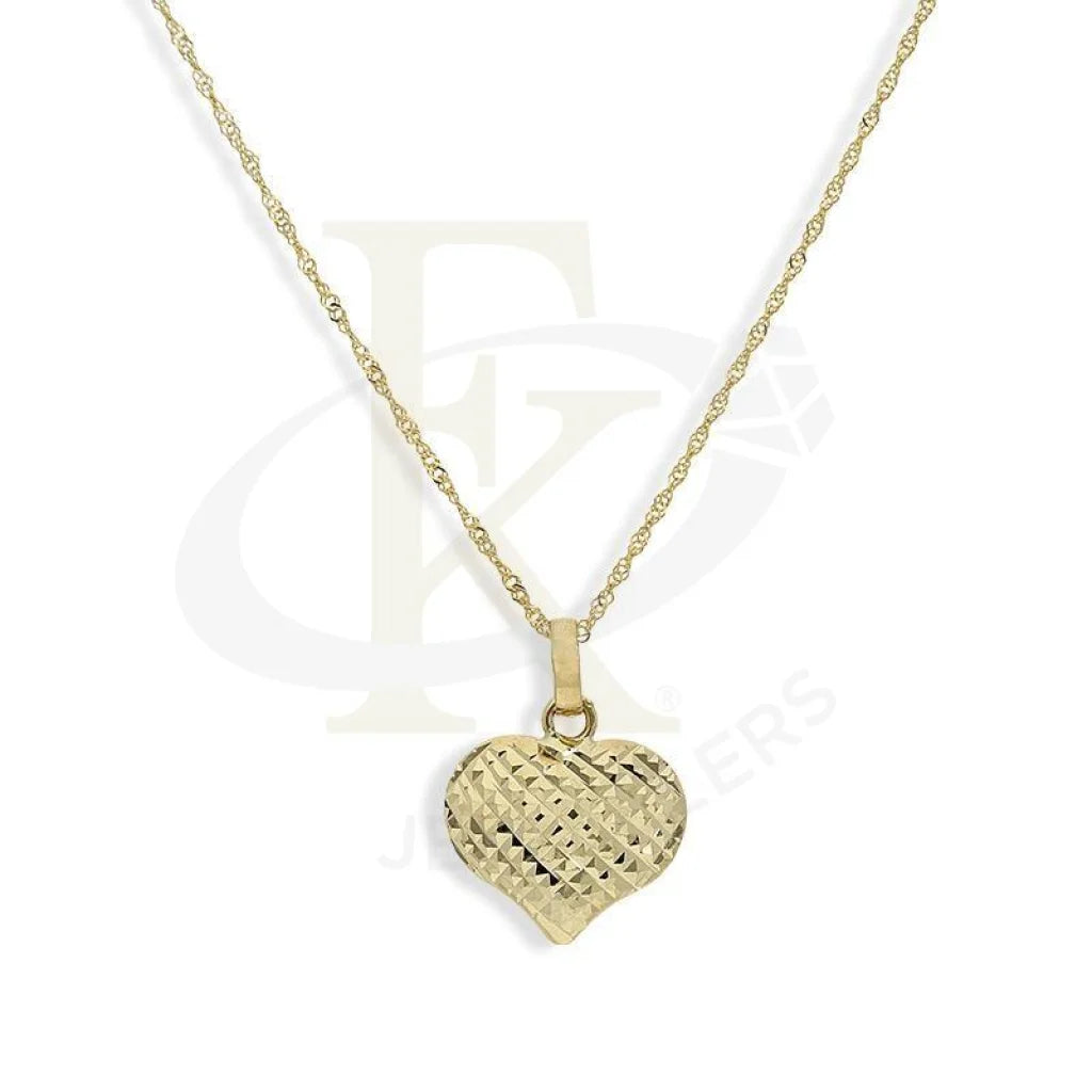 Gold Necklace (Chain With Heart Pendant) 18K - Fkjnkl18K2602 Necklaces