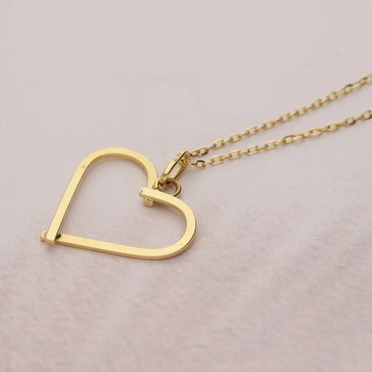 Gold Necklace (Chain With Heart Pendant) 18Kt - Fkjnkl18K3157 Necklaces