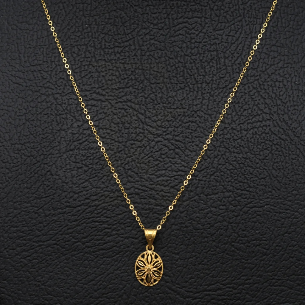 Gold Classic Round Shaped Necklace 21Kt - Fkjnkl21Km8209 Necklaces