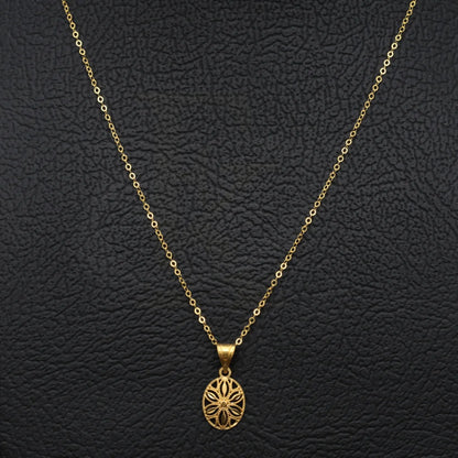 Gold Classic Round Shaped Necklace 21Kt - Fkjnkl21Km8209 Necklaces