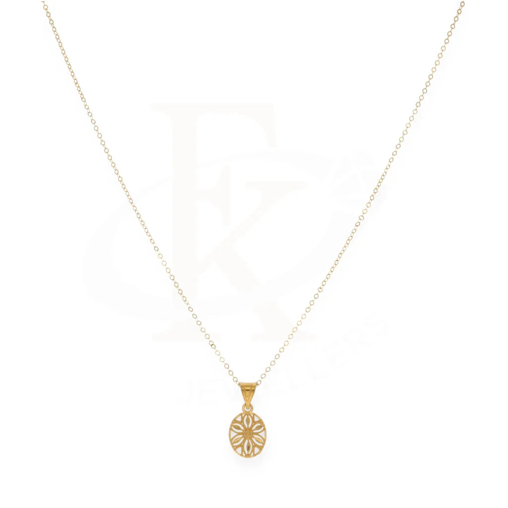 Gold Classic Round Shaped Necklace 21Kt - Fkjnkl21Km8209 Necklaces