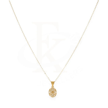 Gold Classic Round Shaped Necklace 21Kt - Fkjnkl21Km8209 Necklaces