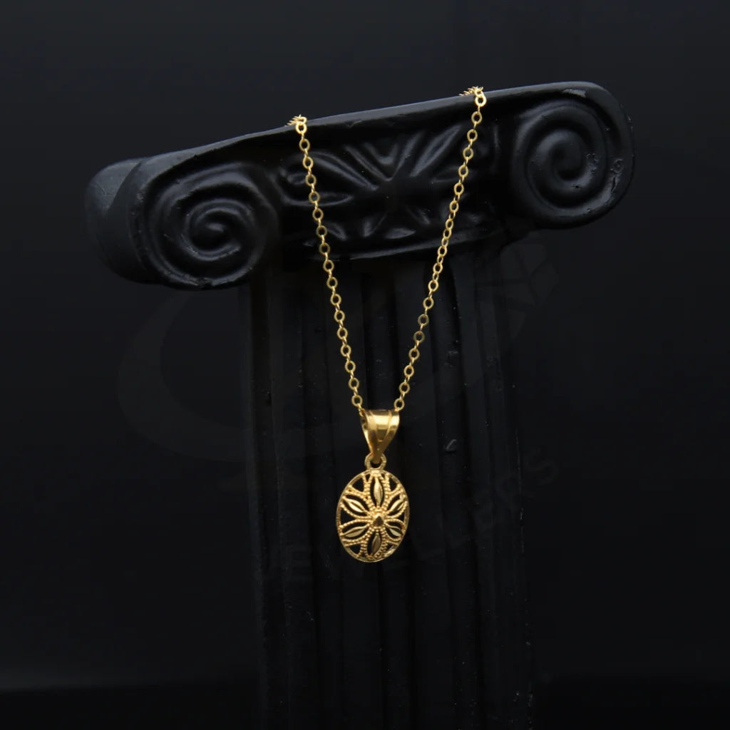 Gold Classic Round Shaped Necklace 21Kt - Fkjnkl21Km8209 Necklaces