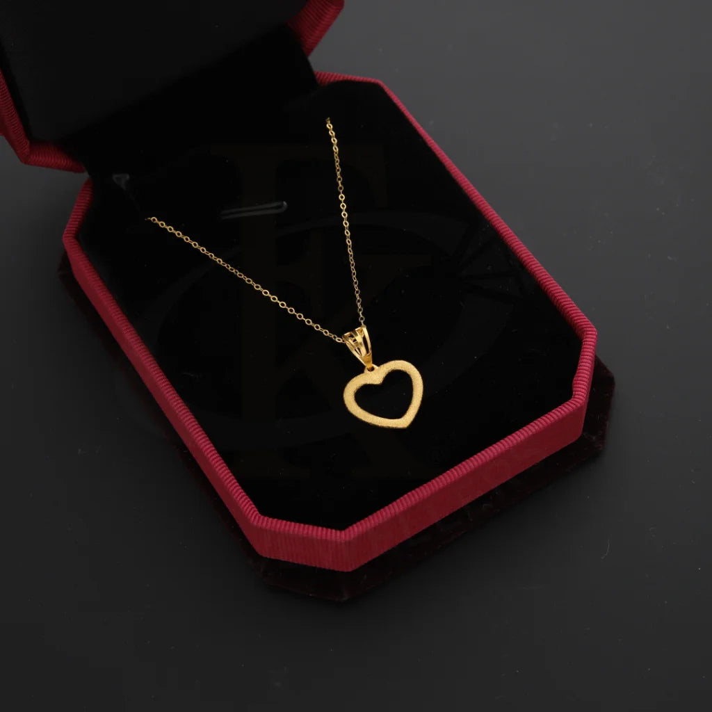 Gold Necklace (Chain With Heart Pendant) 21Kt - Fkjnkl21Km8659 Necklaces