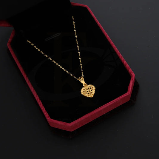 Gold Necklace (Chain With Heart Pendant) 21Kt - Fkjnkl21Km8663 Necklaces