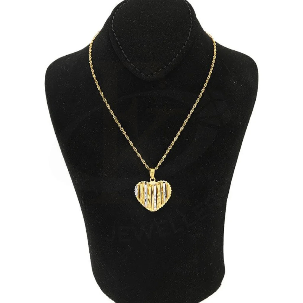 Gold Necklace (Chain With Heart Pendant) 22Kt - Fkjnkl22K2059 Necklaces