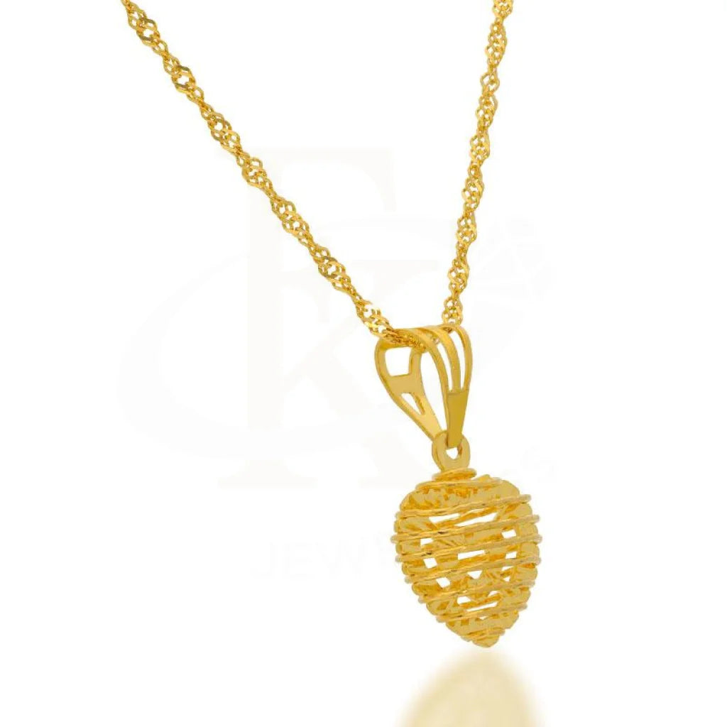 Gold Necklace (Chain With Heart Pendant) 22Kt - Fkjnkl22K2065 Necklaces
