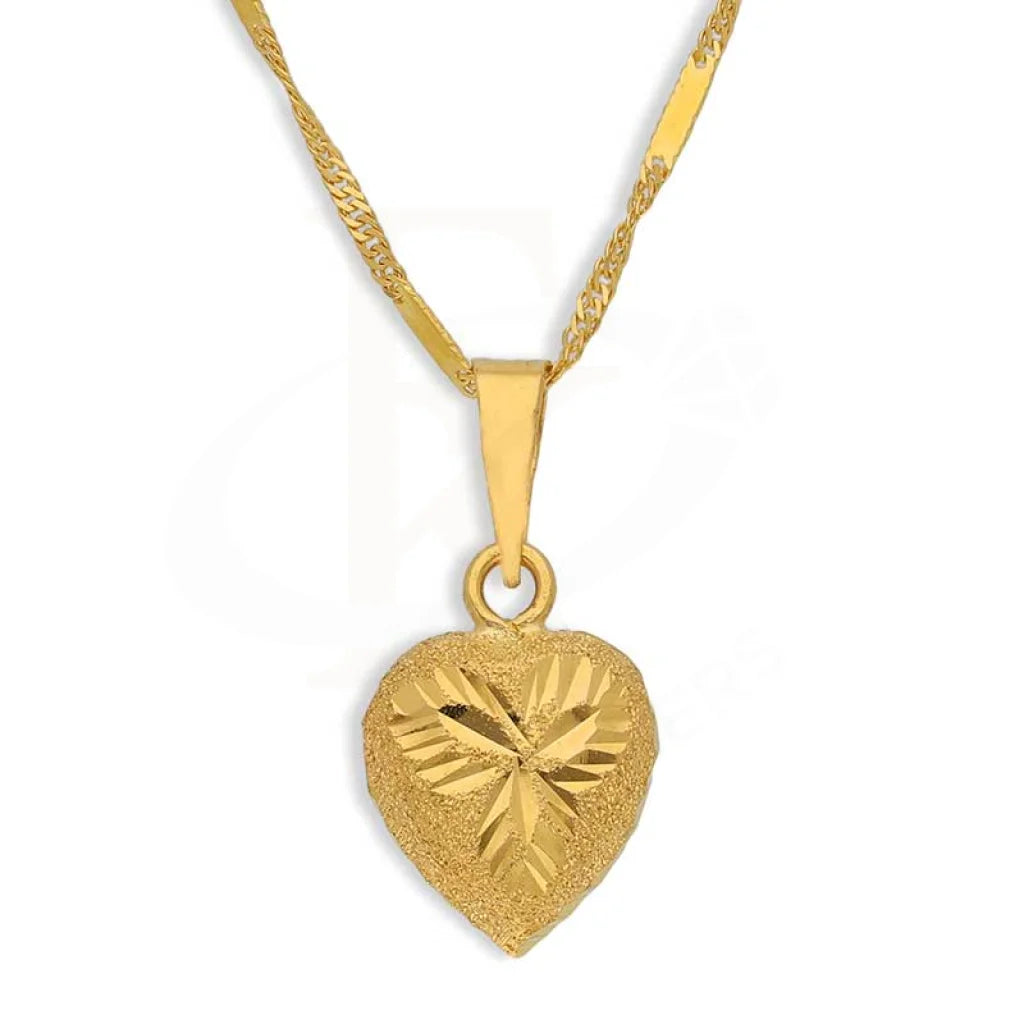 Gold Necklace (Chain With Heart Pendant) 22Kt - Fkjnkl22K3037 Necklaces