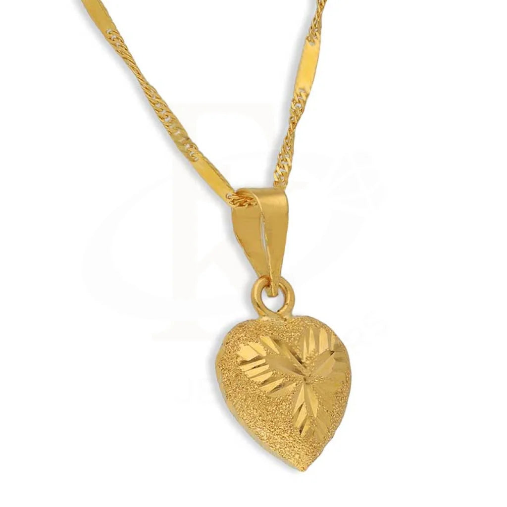 Gold Necklace (Chain With Heart Pendant) 22Kt - Fkjnkl22K3037 Necklaces