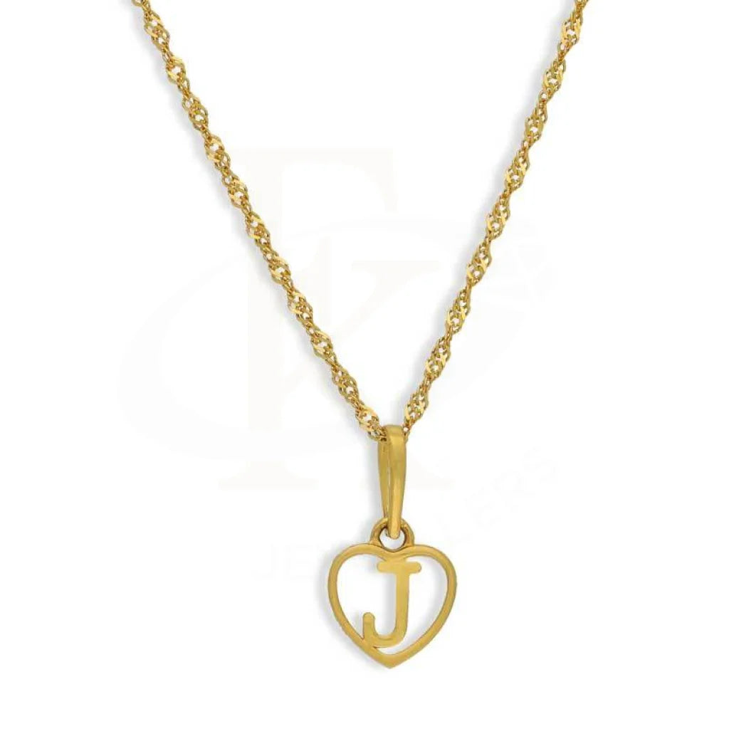 Gold Necklace (Chain With Heart Shaped Alphabet Pendant) 22Kt - Fkjnkl22K2735 J / 2.200 Grams