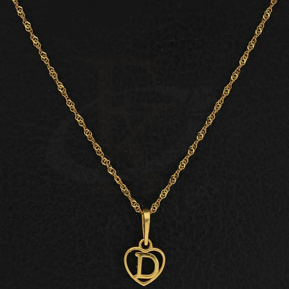 Gold Necklace (Chain With Heart Shaped Alphabet Pendant) 22Kt - Fkjnkl22K2735 Necklaces