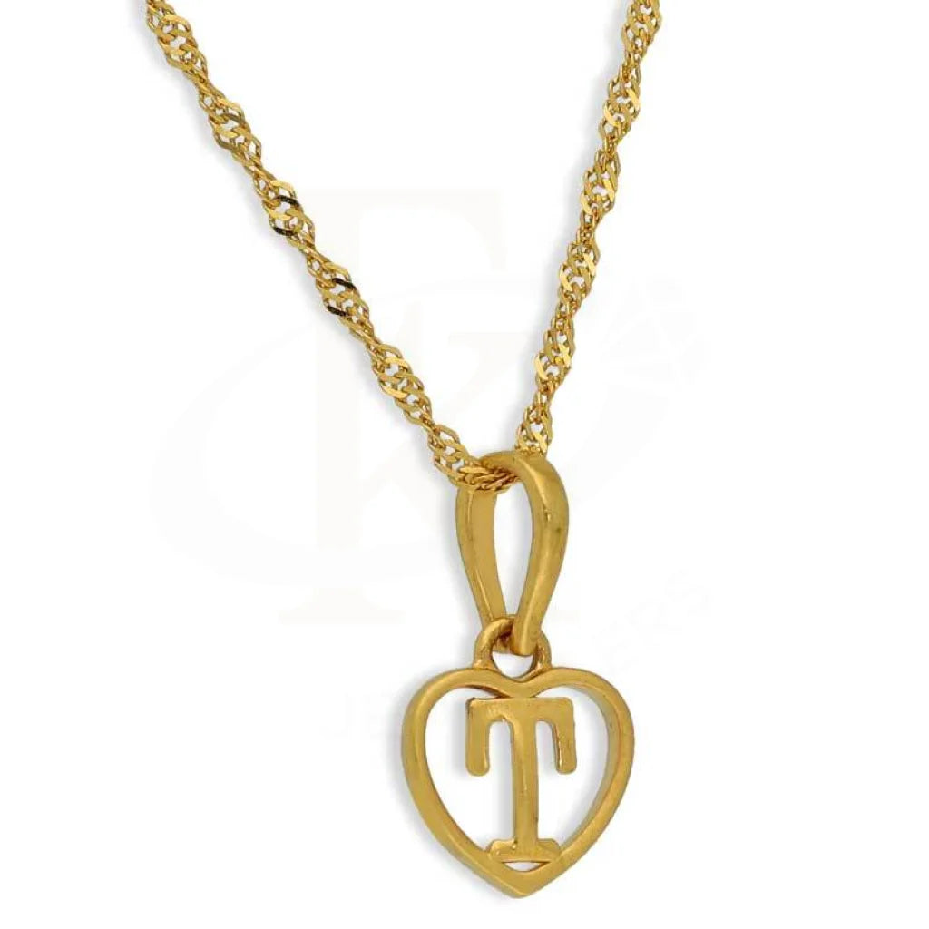 Gold Necklace (Chain With Heart Shaped Alphabet Pendant) 22Kt - Fkjnkl22K2735 Necklaces