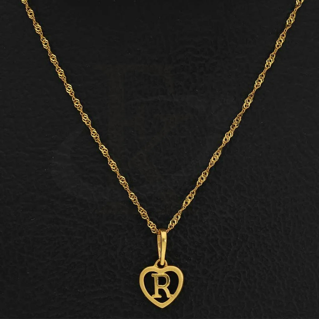 Gold Necklace (Chain With Heart Shaped Alphabet Pendant) 22Kt - Fkjnkl22K2735 Necklaces