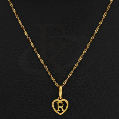 Gold Necklace (Chain With Heart Shaped Alphabet Pendant) 22Kt - Fkjnkl22K2735 Necklaces