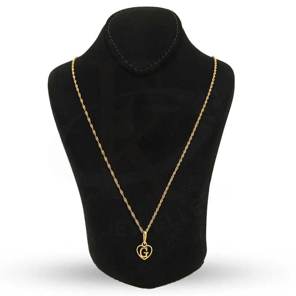 Gold Necklace (Chain With Heart Shaped Alphabet Pendant) 22Kt - Fkjnkl22K2735 Necklaces