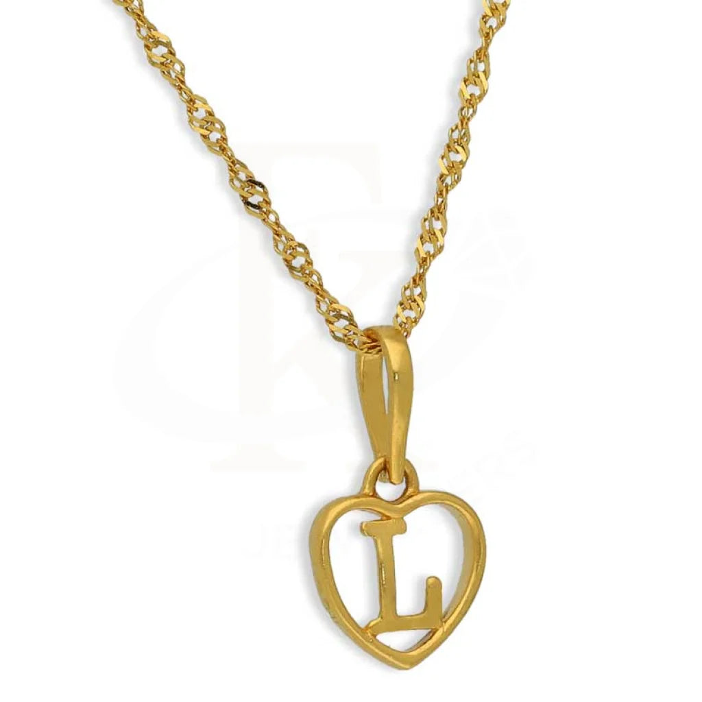 Gold Necklace (Chain With Heart Shaped Alphabet Pendant) 22Kt - Fkjnkl22K2735 Necklaces