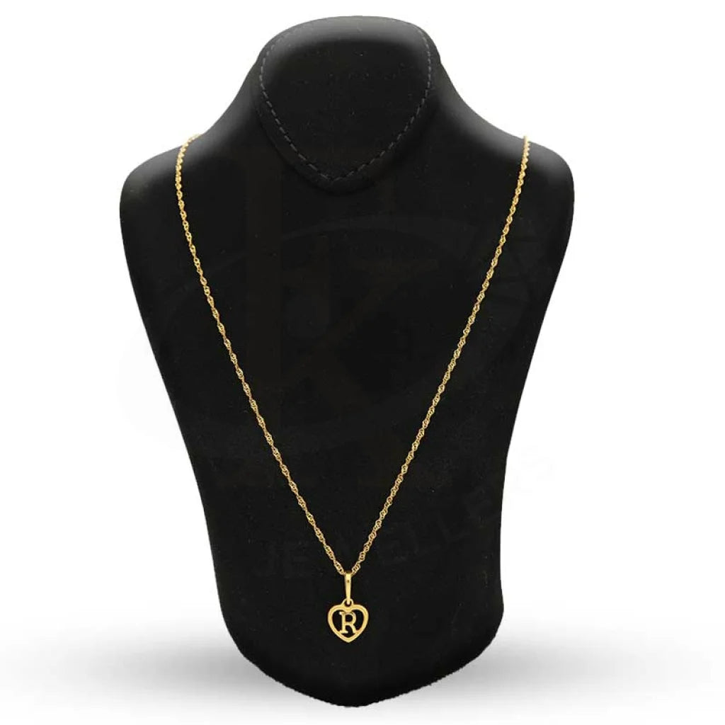 Gold Necklace (Chain With Heart Shaped Alphabet Pendant) 22Kt - Fkjnkl22K2735 Necklaces