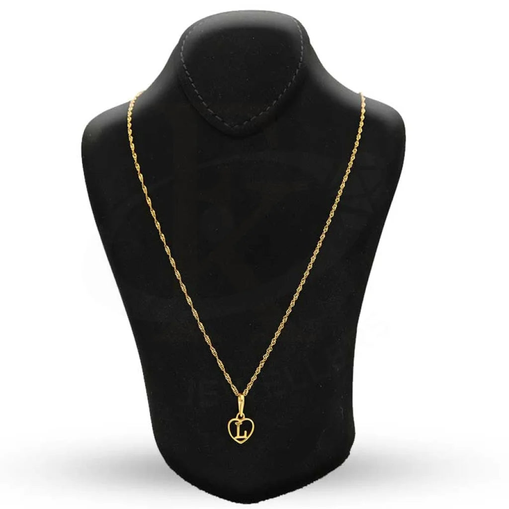 Gold Necklace (Chain With Heart Shaped Alphabet Pendant) 22Kt - Fkjnkl22K2735 Necklaces