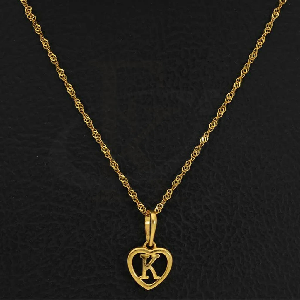 Gold Necklace (Chain With Heart Shaped Alphabet Pendant) 22Kt - Fkjnkl22K2735 Necklaces