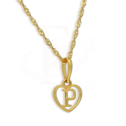 Gold Necklace (Chain With Heart Shaped Alphabet Pendant) 22Kt - Fkjnkl22K2735 Necklaces