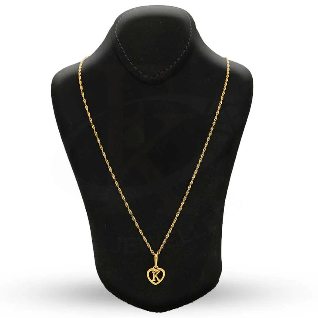 Gold Necklace (Chain With Heart Shaped Alphabet Pendant) 22Kt - Fkjnkl22K2735 Necklaces