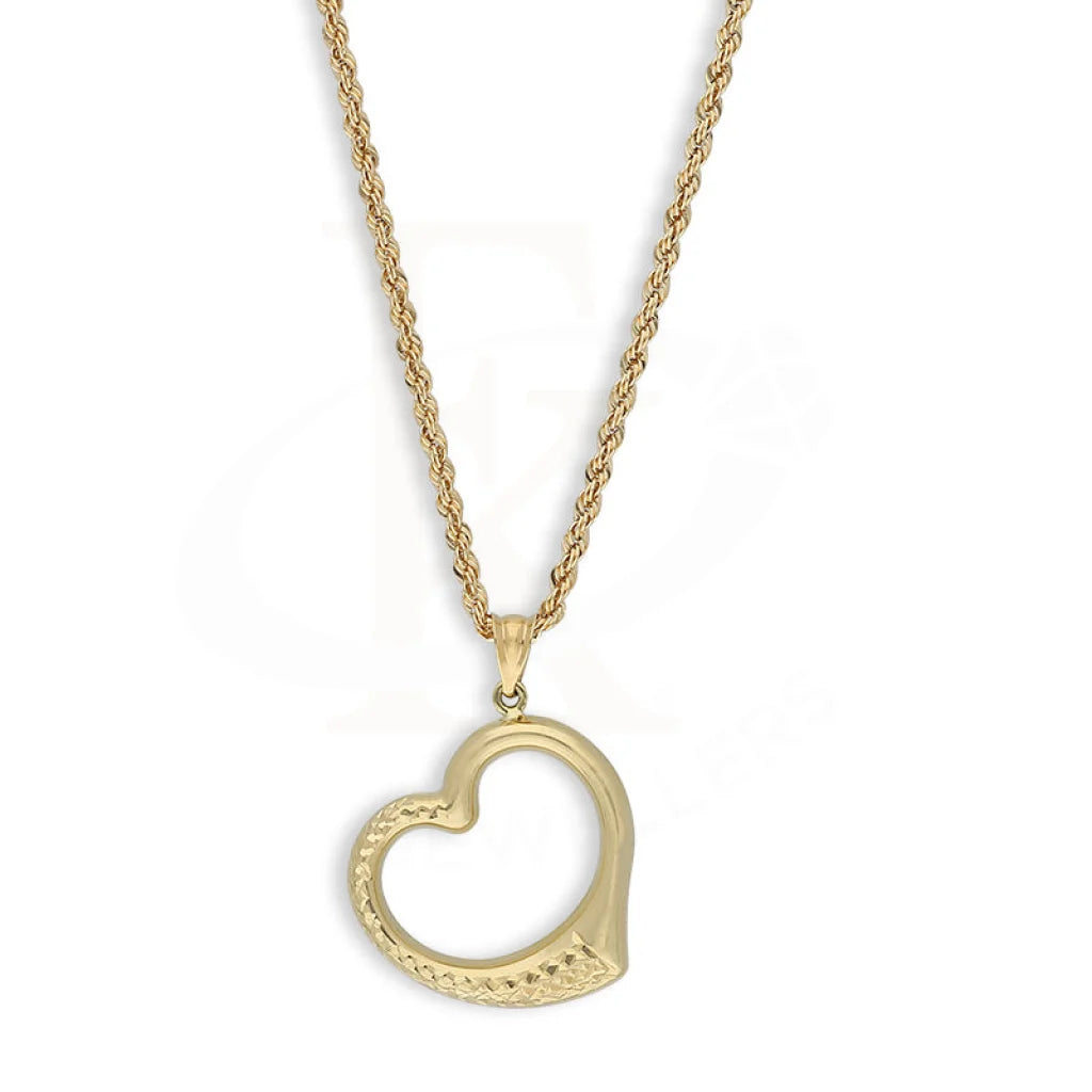 Gold Necklace (Chain With Heart Shaped Pendant) 18Kt - Fkjnkl18K5466 Necklaces