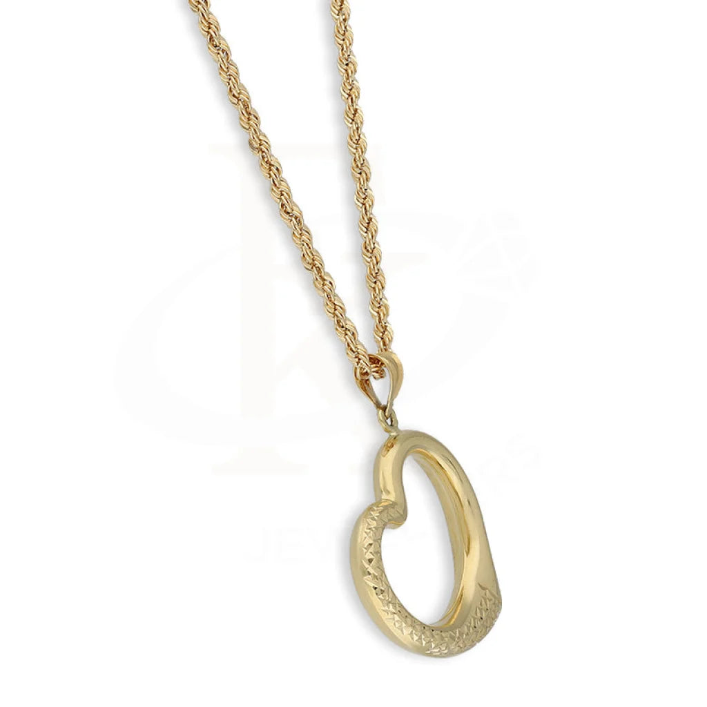 Gold Necklace (Chain With Heart Shaped Pendant) 18Kt - Fkjnkl18K5466 Necklaces