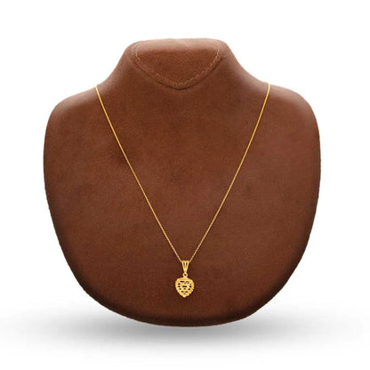 Gold Necklace (Chain With Heart Shaped Pendant) 21Kt - Fkjnkl21K2864 Necklaces