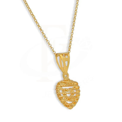 Gold Necklace (Chain With Heart Shaped Pendant) 21Kt - Fkjnkl21K2864 Necklaces